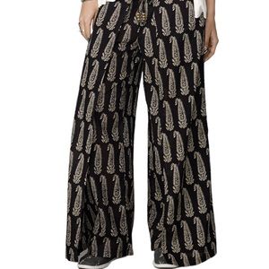 Denim & Supply Ralph Lauren black paisley wide leg pants